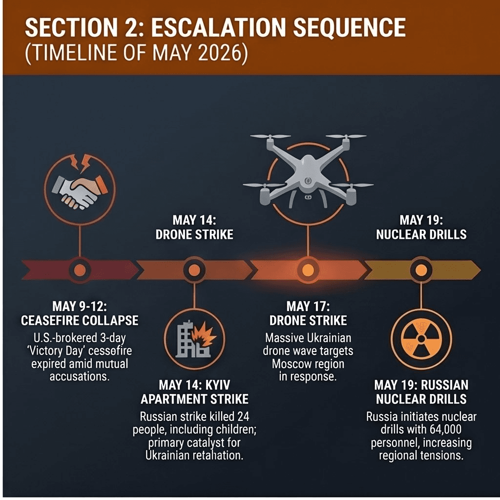 Infographic: timeline of escalation leading to the May 17 barrage